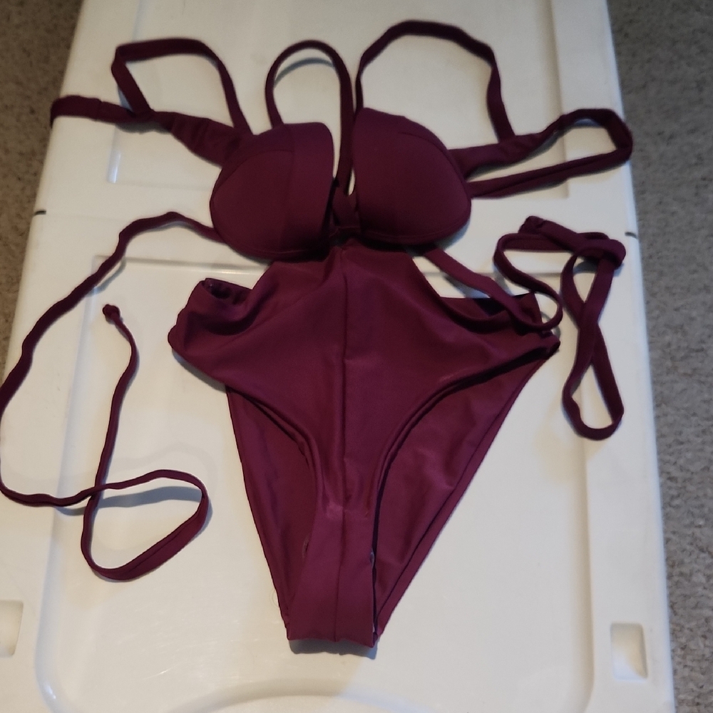 Andrea Iyamah Deep Burgundy One Piece,never Worn, I gained Weight Before I Could